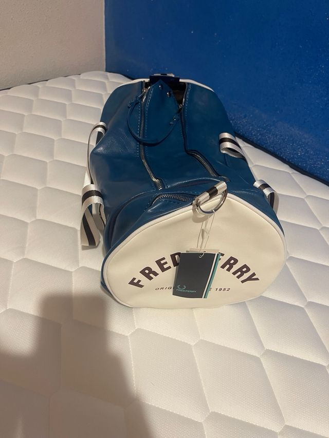 Macuto Fred Perry Vintage Azul y Blanco