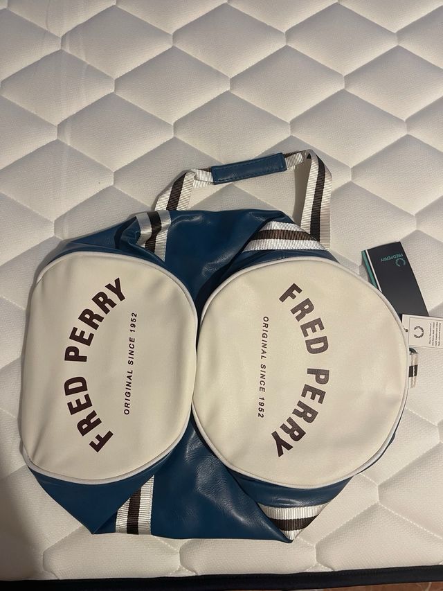 Macuto Fred Perry Vintage Azul y Blanco