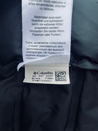 Abrigo largo Columbia plumífero negro