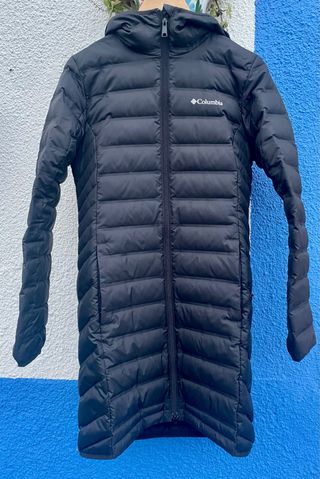 Abrigo largo Columbia plumífero negro