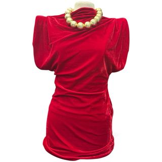 Vestito donna in velluto rosso