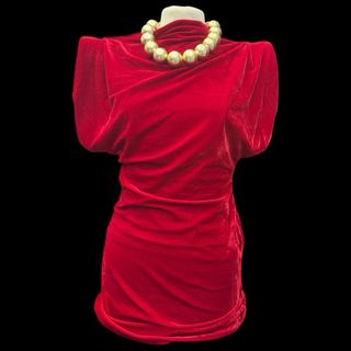 Vestito donna in velluto rosso