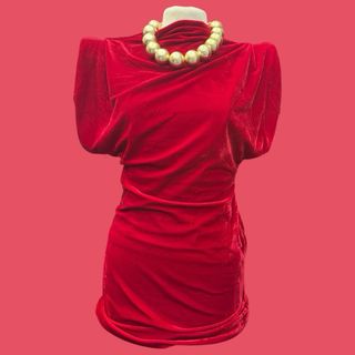 Vestito donna in velluto rosso