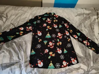 Camisa Navideña Manga Larga Negra