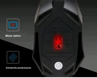 Ratón Gamer Negro y Rojo