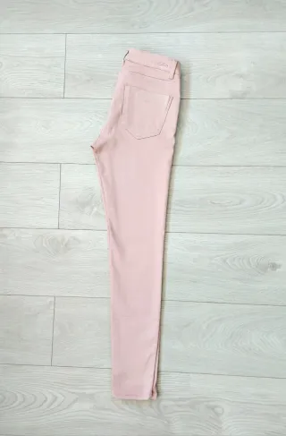 Zara Talla S - Pantalón Algodón Rosa