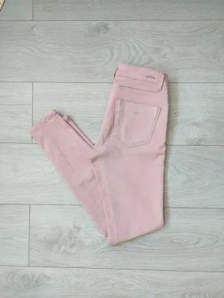 Zara Talla S - Pantalón Algodón Rosa