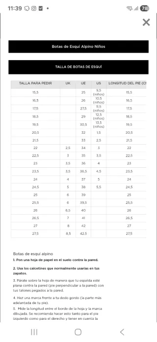 Botas de esquí Rossignol Comp J4 Talla 23.5