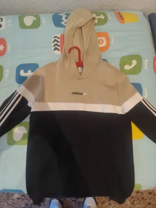 Sudadera Adidas Beige y Negra talla de niño