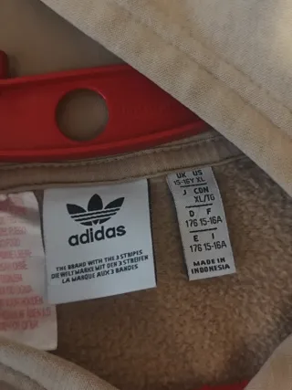 Sudadera Adidas Beige y Negra talla de niño