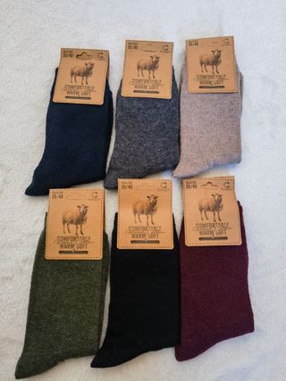 6 Pares Calcetines Lana Mujer Talla 35-40