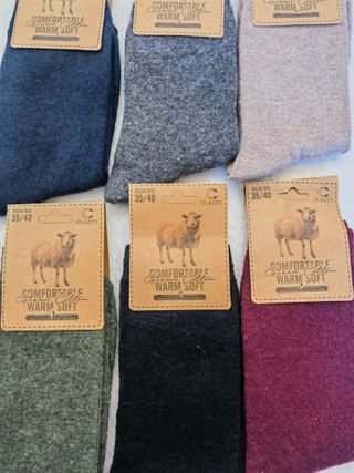 6 Pares Calcetines Lana Mujer Talla 35-40