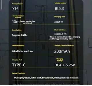 Auriculares TWS X15 Gamer LED