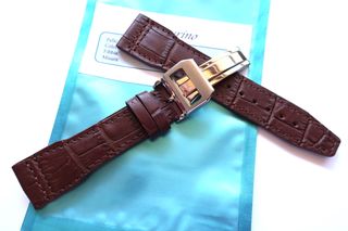 Cinturino in pelle marrone 21mm 21/18mm tipo IWC deploy