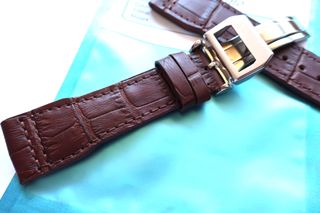 Cinturino in pelle marrone 21mm 21/18mm tipo IWC deploy