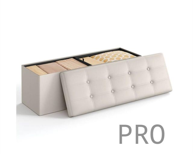 SONGMICS Baul Otomano De Cuero Sintético