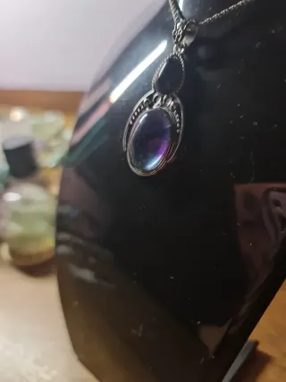 Colgante Fluorita y Obsidiana