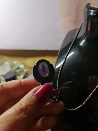 Colgante Fluorita y Obsidiana