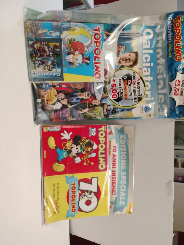 Album Calciatori Panini + 4 Bustine+ 3 topolino