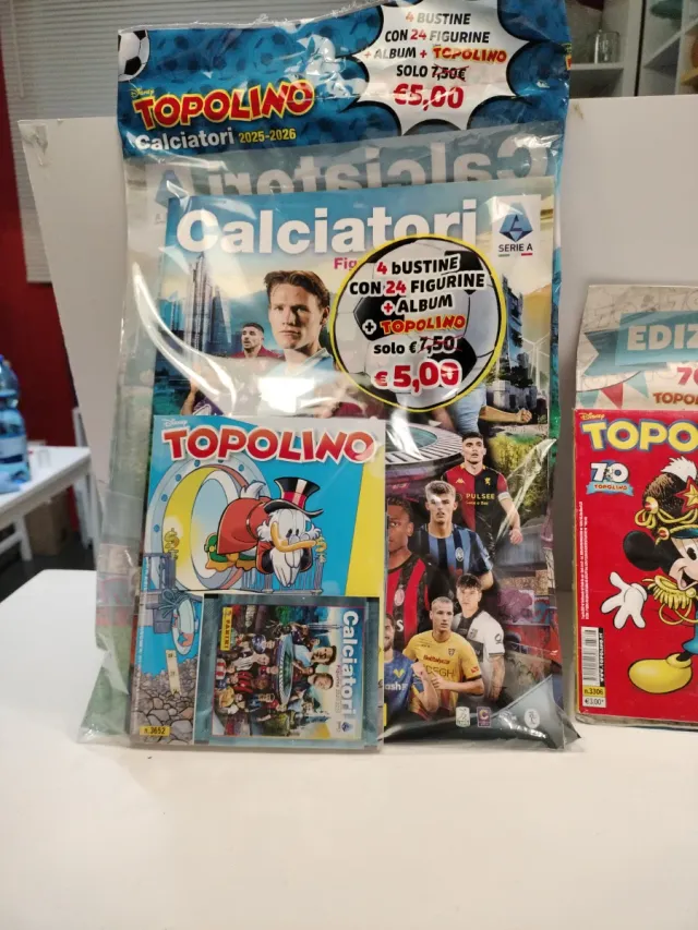 Album Calciatori Panini + 4 Bustine+ 3 topolino