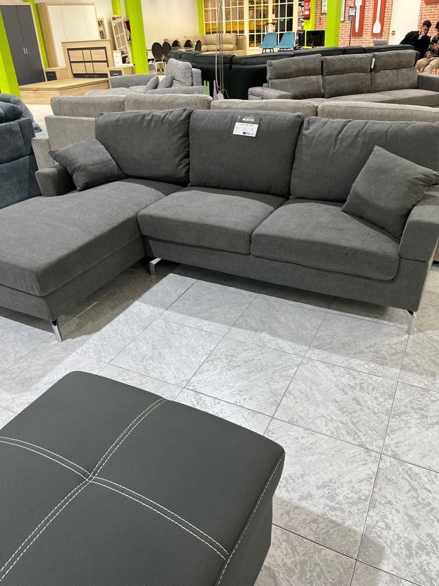 Sofá modular chaise longue gris