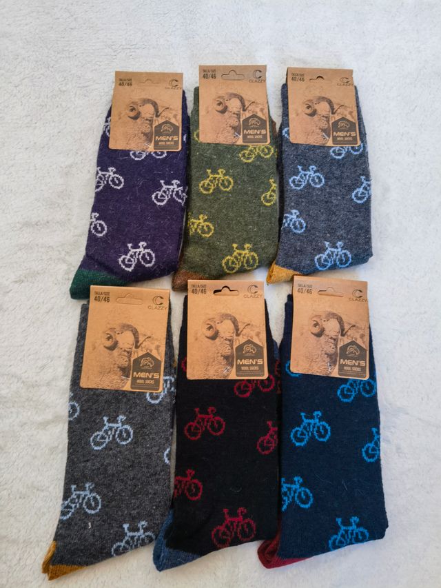 6 Pares Calcetines Lana Hombre Talla 40-46