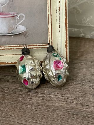 Decorazioni Vetro Vintage Multicolore Argento