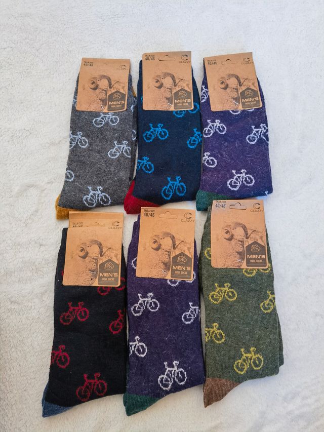 6 Pares Calcetines Lana Hombre Talla 40-46