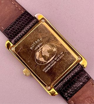 Reloj Rotary Rectangular Dorado