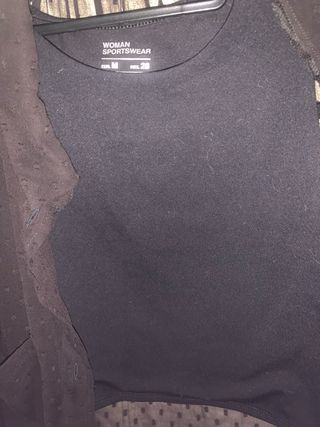 Blusa Bershka negra transparente M