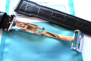 Cinturino in pelle nera 21mm 21/18mm stile IWC deploy