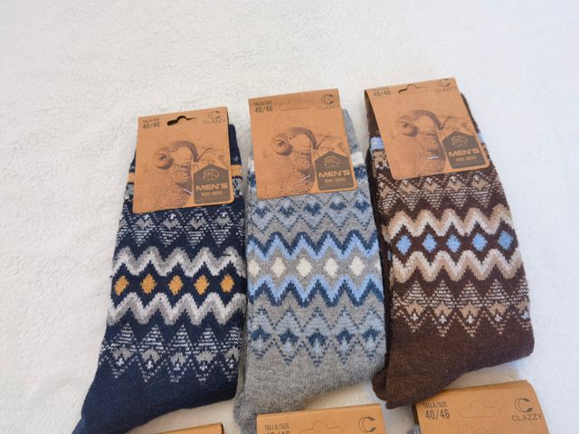 6 Pares Calcetines Lana Hombre Talla 40-46