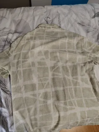 Camisa de verano hombre verde y blanca