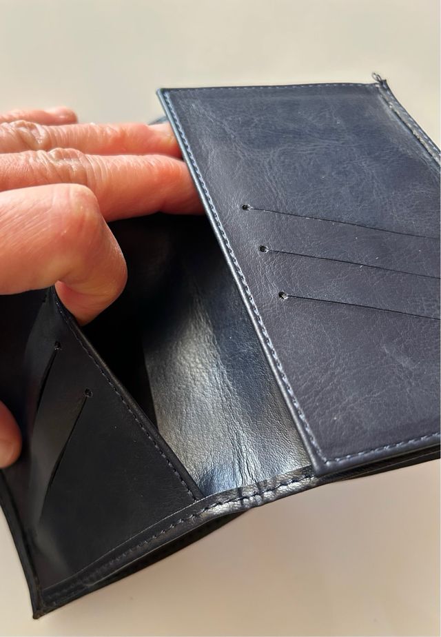 Portafogli in pelle blu