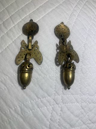 Pendientes antiguos de plata dorados