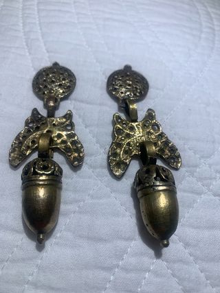 Pendientes antiguos de plata dorados