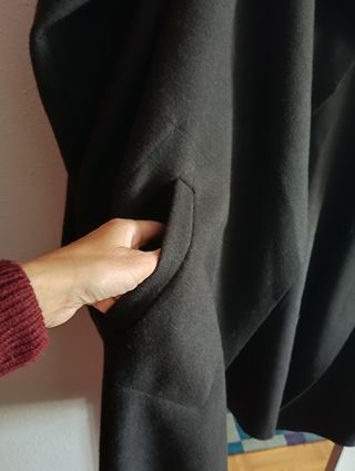 Abrigo largo negro mujer talla única