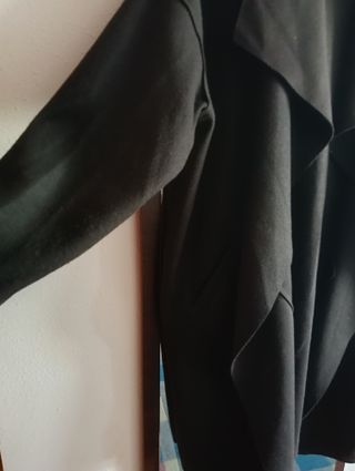 Abrigo largo negro mujer talla única