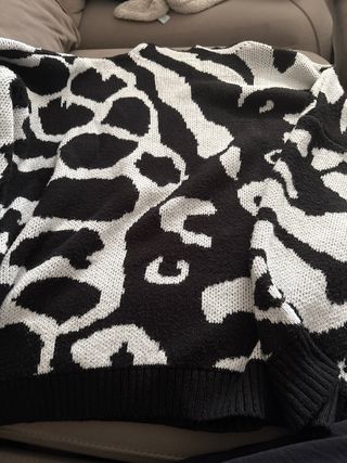 Jersey mujer estampado blanco y negro