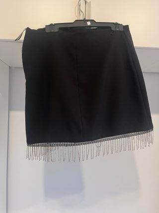 CUERPO BRILLOS - FALDA MINI BRILLOS NEGRO NOCHE