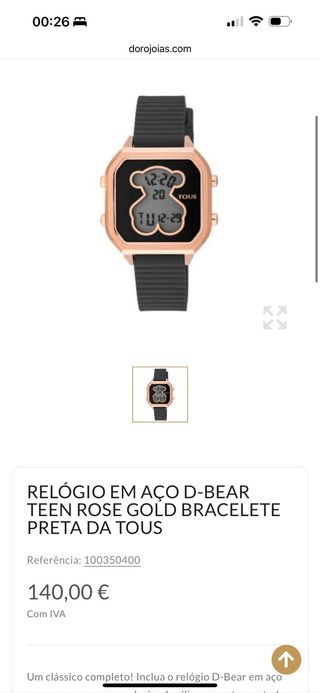 Relógio Tous Feminino Preto e rosa gold