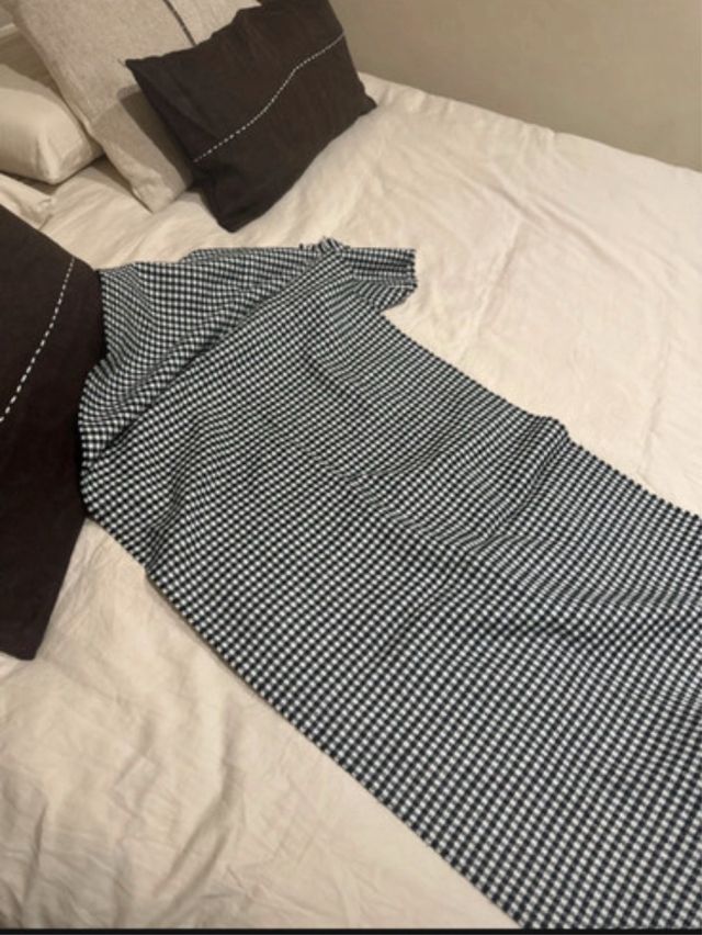 Bufanda Brownie cuadros blanco y negro