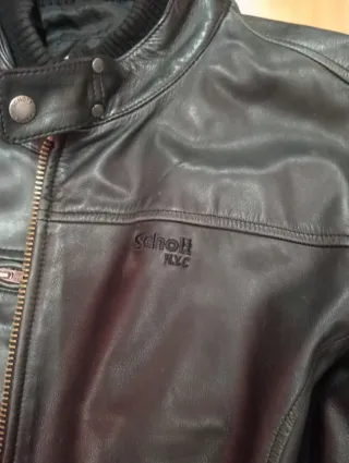 Chaqueta de cuero Schott Negra