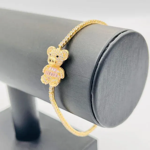 PULSERA RIVIERE OSO ROSA. Ouro 18k.