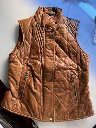 Chaleco Massimo Dutti Piel Marrón