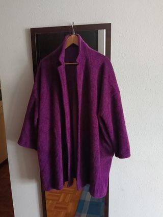 Abrigo largo mujer morado