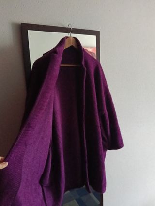 Abrigo largo mujer morado