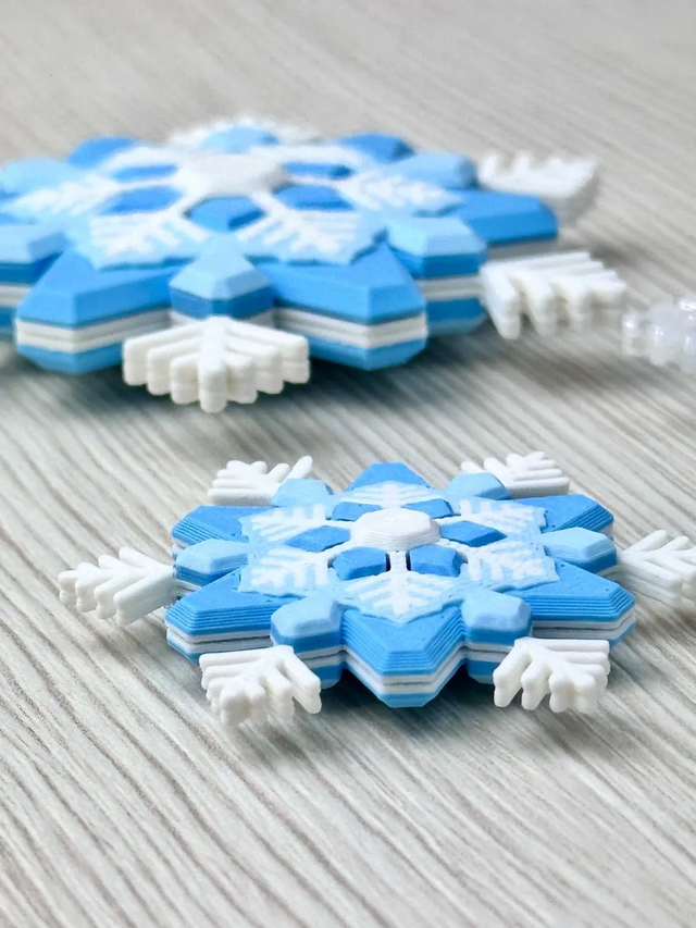 x10 Copo de Nieve Cristal Azul y Blanco