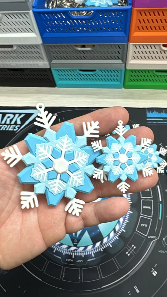 x10 Copo de Nieve Cristal Azul y Blanco