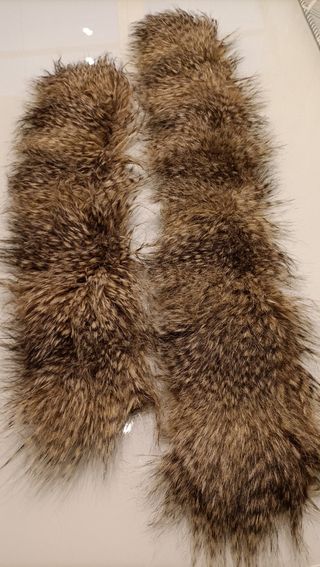 2 Strisce Pelliccia Ecologica Marrone e giallo